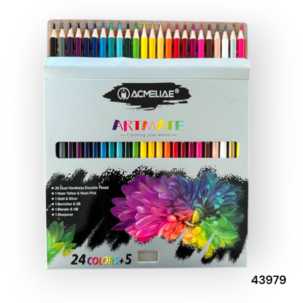 Acmeliae (43979) Dual Head Color Pencils (24pcs)  with Eraser