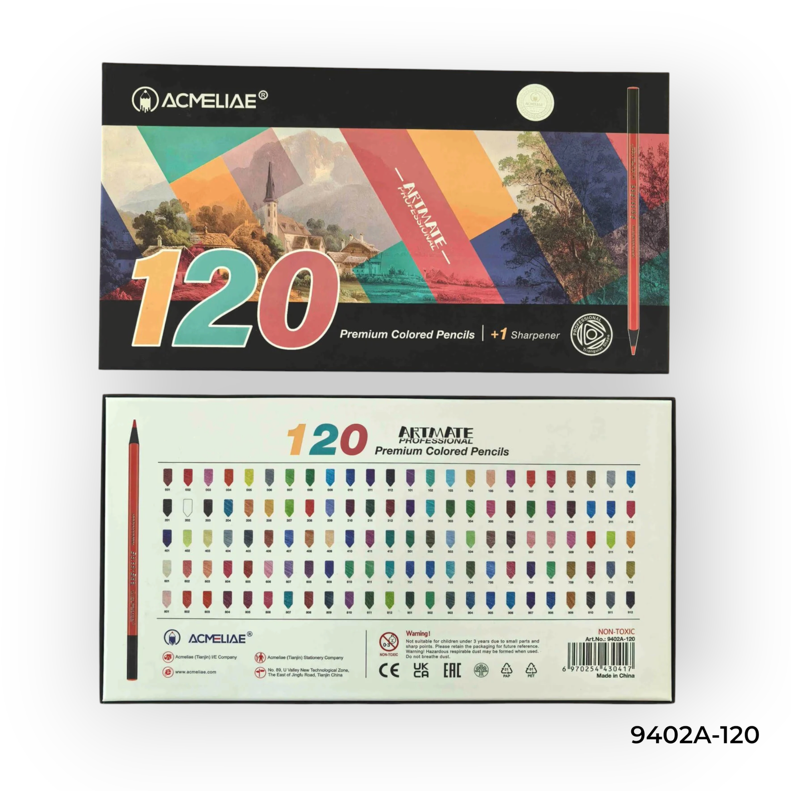 9402A-120 1 Acmeliae (9402A-120) Premium Color Pencils (120pcs) + 1pc Sharpener - Image 1