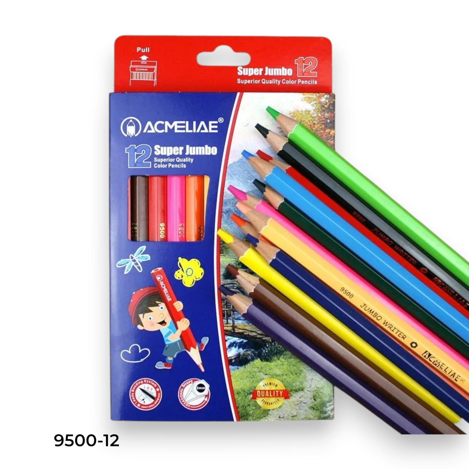 9500-12 qa Acmeliae (9500-12) Super Jumbo Color Pencils (12pcs) - Image 1