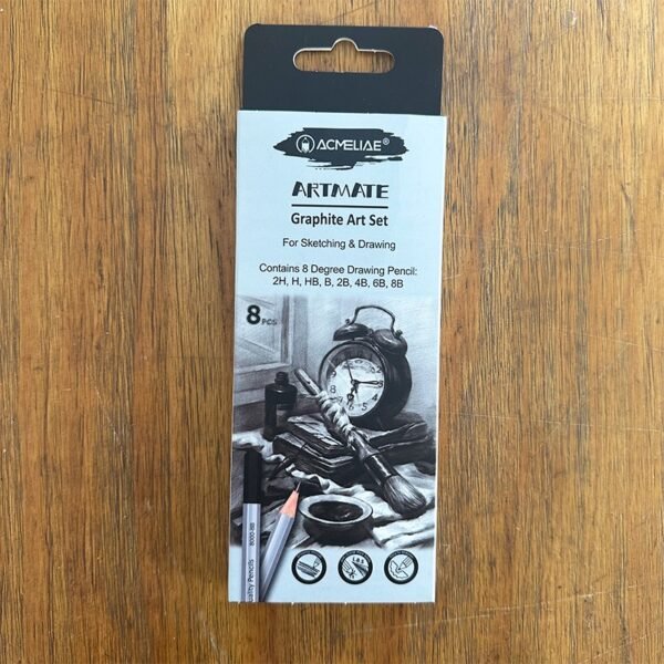 Acmeliae (43594) Graphite Art Set (8pcs) 2H, H, HB, B, 2B, 4B, 6B, 8B