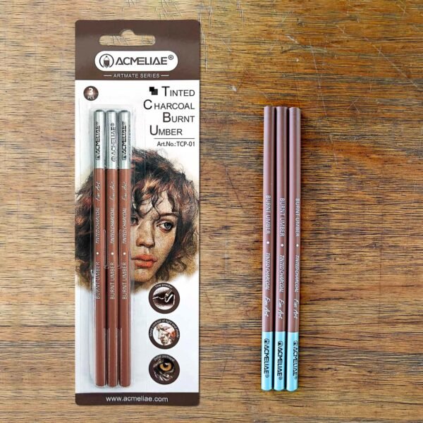 Acmeliae (TCP-01) Tinted Charcoal Burnt Umber Pencil Set (3pcs)