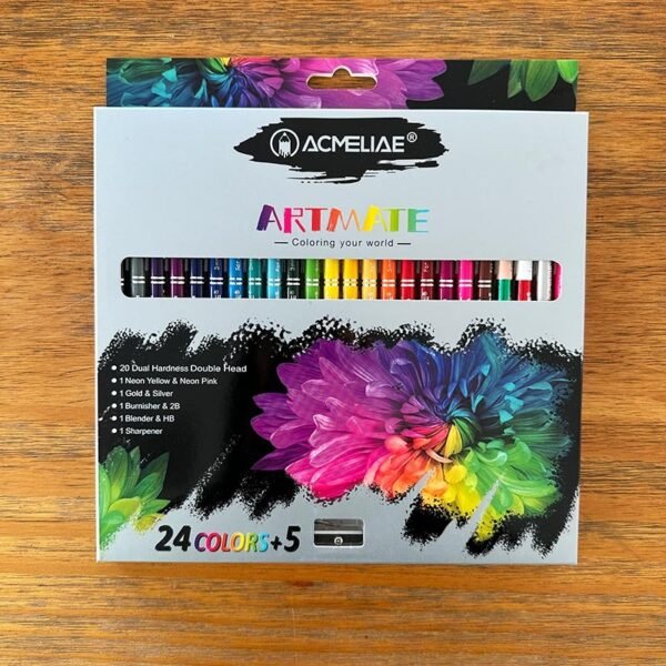 Acmeliae (43979) Dual Head Color Pencils (24pcs)  with Eraser