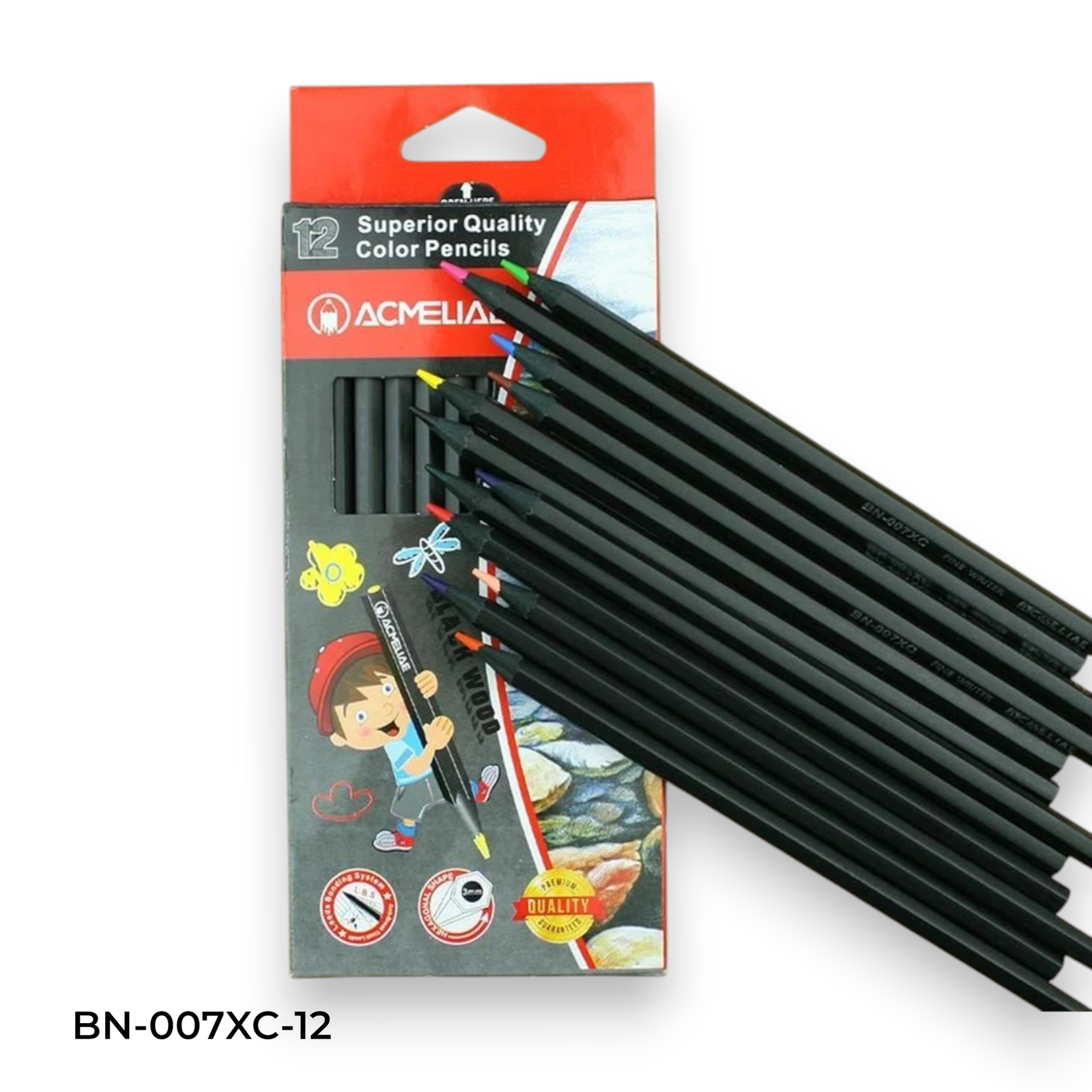 BN-007XC-12 qa Acmeliae (BN-007XC-12) Superior Quality Color Pencil (12pcs) - Image 1