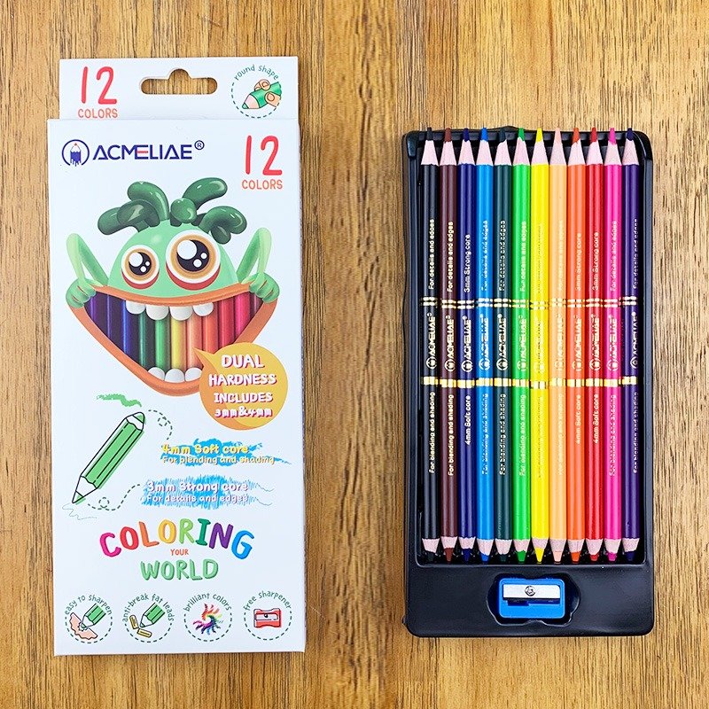 imgi_2_9666487 Acmeliae (43584) Dual Color Pencils (12pcs) with Sharpener - Image 1