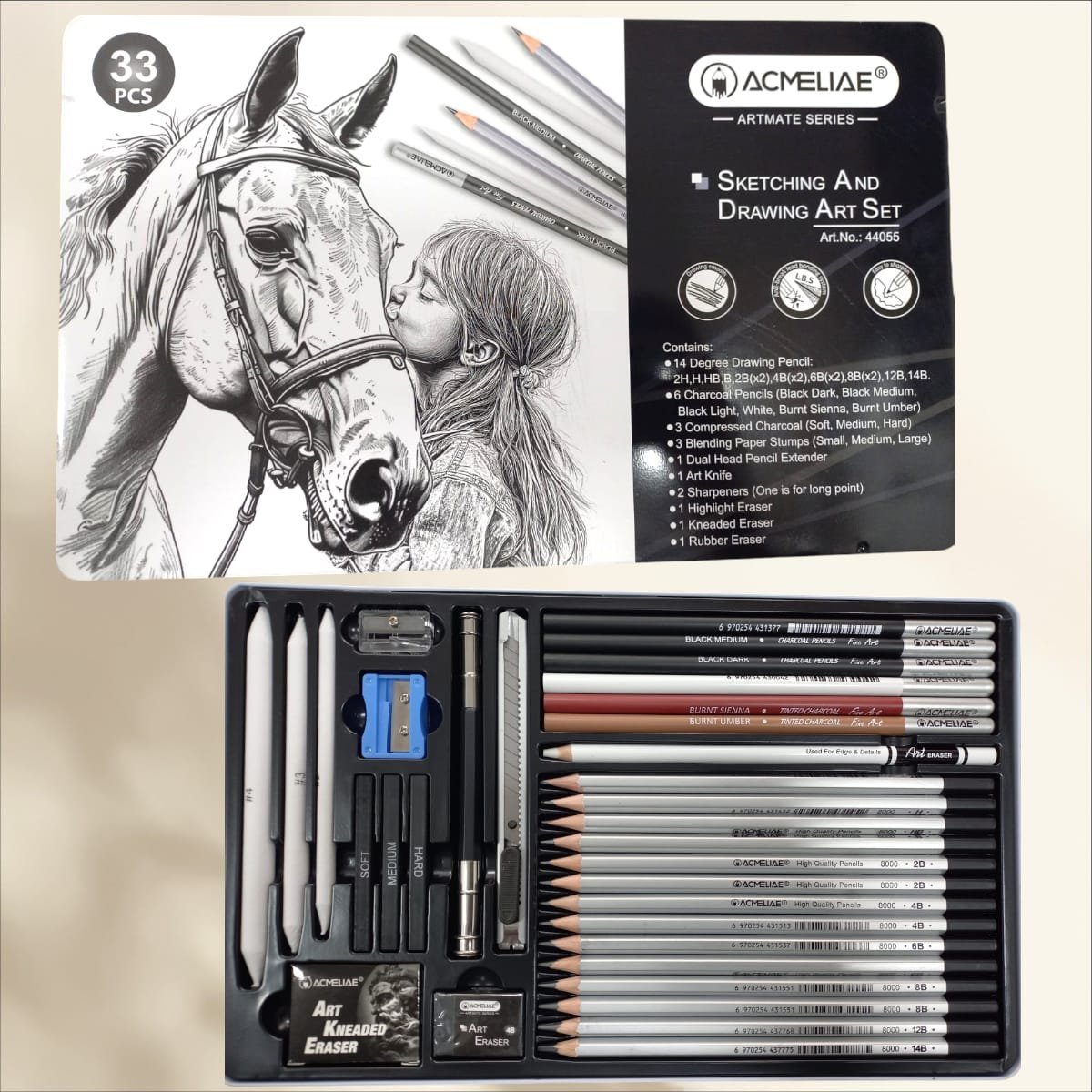 44055 1 Acmeliae (44055) Sketching & Drawing Art Set (33pcs) with Tin Box - Image 1